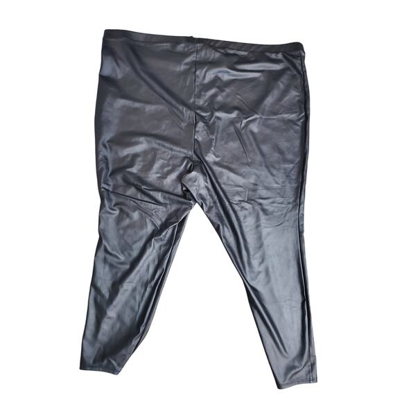 Torrid Black Vegan Leather Leggins, 5X - Picture 3 of 6
